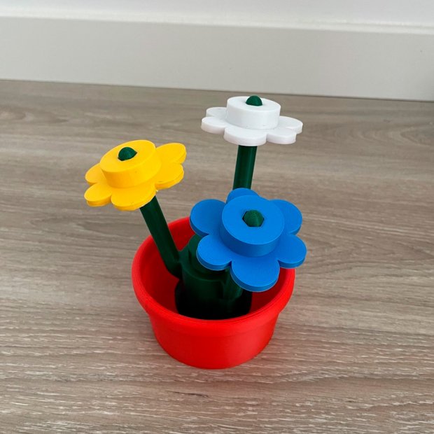Flowers with Pot LEGO Style Statue