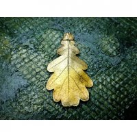 Golden-gradient Oak Leaf Pendant Necklace