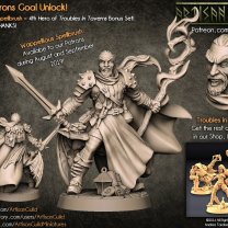 Cleric with staff and sword Figure (Unpainted)