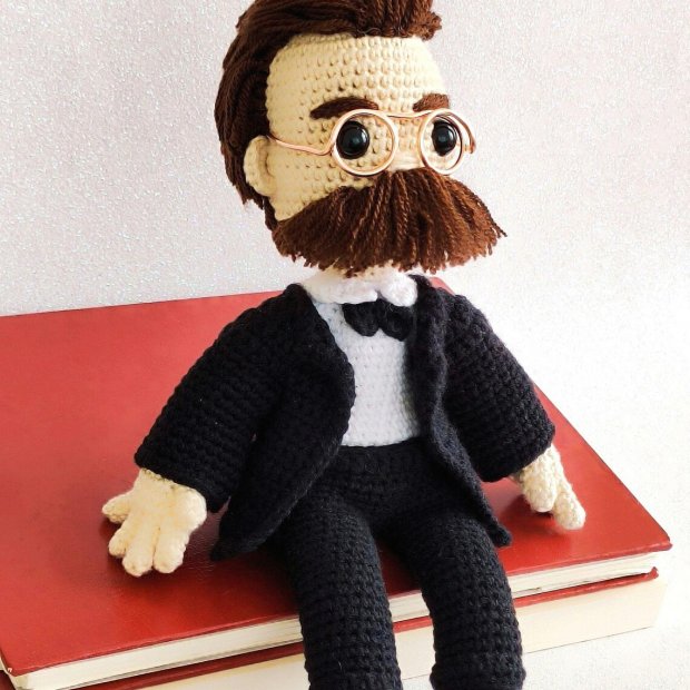 Friedrich Nietzsche Crochet Amigurumi Doll