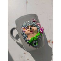 Hedgehog With Flowers Mug With Decor