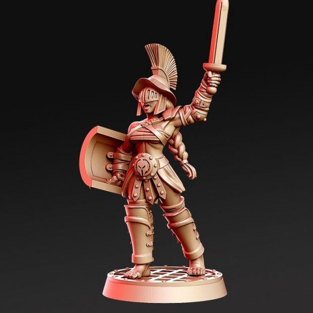 Gladiator with sword and shield Figure (Unpainted)