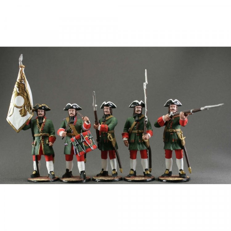 Handmade Soldiers Of Peter The Great V.2 Set Of 5 Figures
