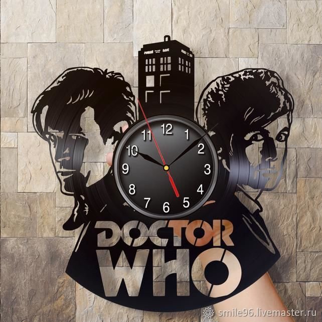 Handmade Doctor Who Vinyl Wall Clock