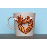 2 Giraffes Mug With Decor
