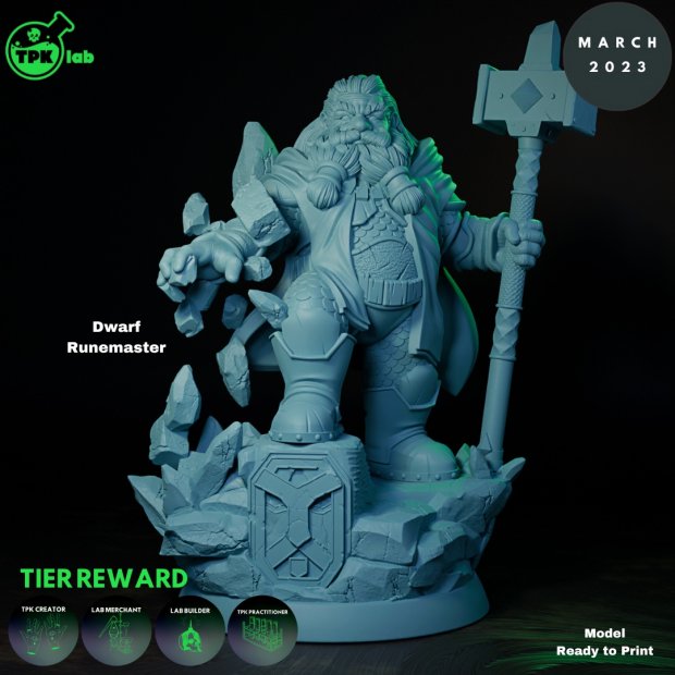 Dwarf Runemaster Figure (Unpainted)