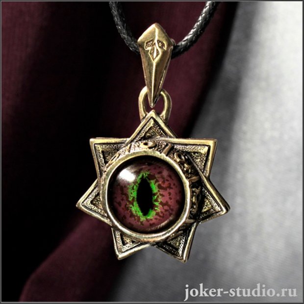 Magicians Star with Anaconda Snake Eye Pendant