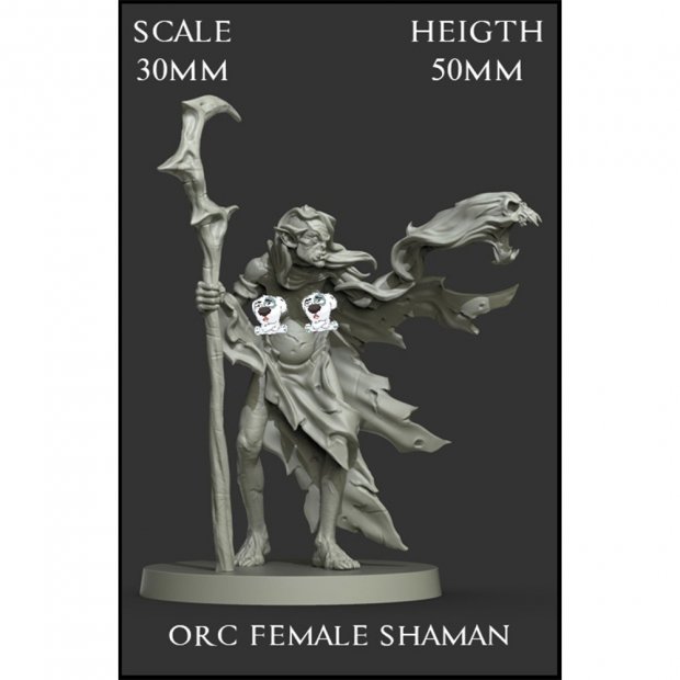 Orc Female Shaman Figure (Unpainted)