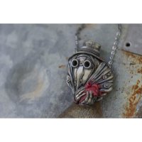 Steampunk Plague Doctor With Heart Pendant Necklace