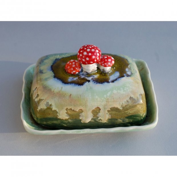 Fly Agaric Butter Dish With Decor