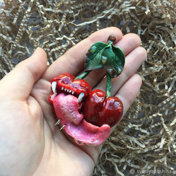 Toothy Cherry Brooch