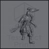 A Pure-Blooded Yuan-Ti Warrior Armed With A Glaive Figure (Unpainted)