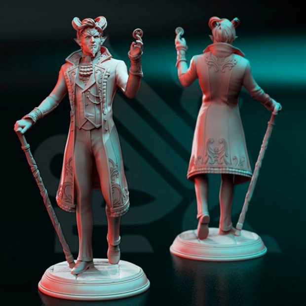 Tiefling Xarvir Barikdral - Lucky Devil Figure (Unpainted)