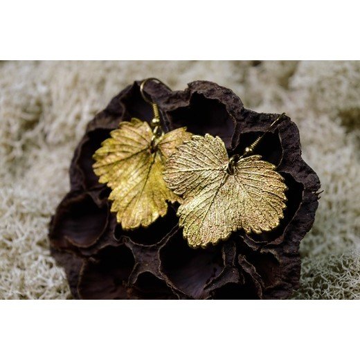Golden Strawberry Earrings