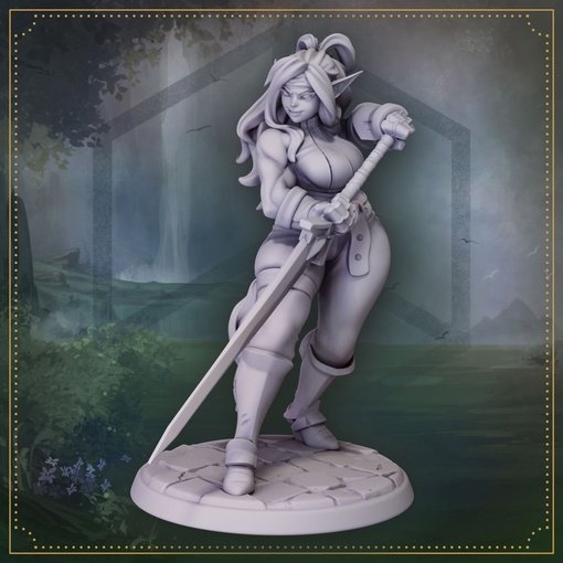 Sybil, the Warrior Elf Figure (Unpainted)