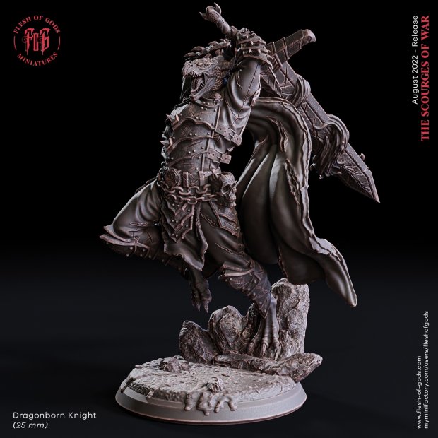 Dragonborn Knight Figure (Unpainted)