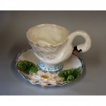 Swan Lake Mug With Saucer