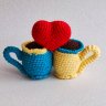Two Cups With Heart (10 cm) Crochet Plush Toy