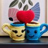 Two Cups With Heart (10 cm) Crochet Plush Toy