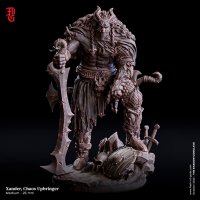 Xander the Chaos Bringer, a Half-Demon Warrior Figure (Unpainted)