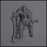 Xander the Chaos Bringer, a Half-Demon Warrior Figure (Unpainted)