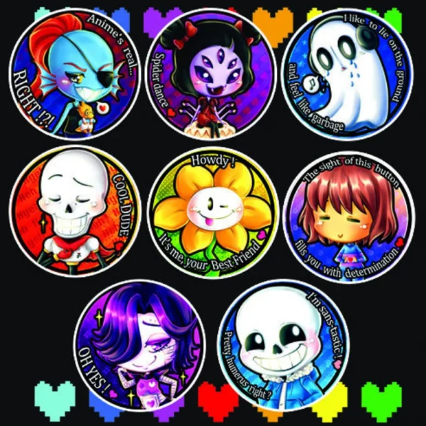 Undertale Set Of 8 Button