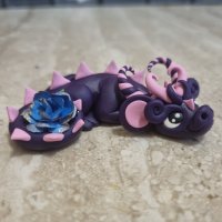 Baby Dragon Figure with paper flower