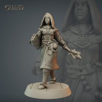 Priestess with a Book and a Mace Figure (Unpainted)