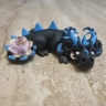 Black Baby Dragon Figure with paper rose