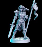 Warrior woman with sword and spear Figure (Unpainted)