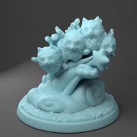 Dogs on a stump Figure (Unpainted)