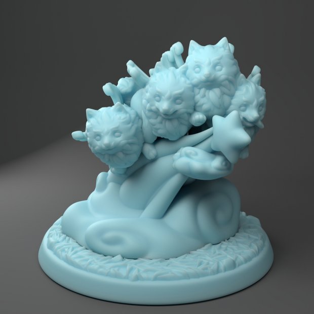 Dogs on a stump Figure (Unpainted)