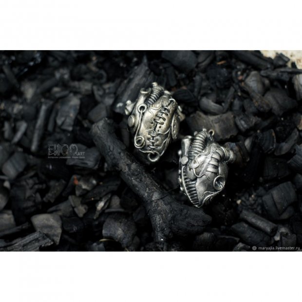 Biomechanical Heart Pendant Necklace