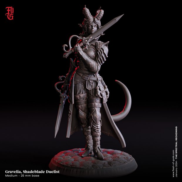 Gravelia Shadeblade Duelist Figure (Unpainted)