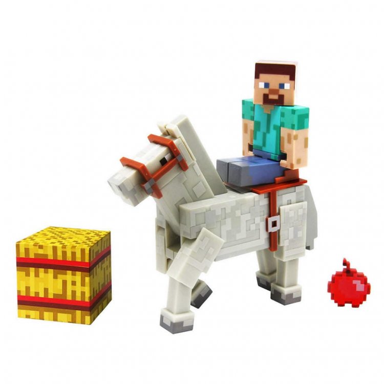 Jazwares Minecraft - Steve with White Horse Action Figure