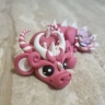 Pink Baby Dragon Figure with paper rose