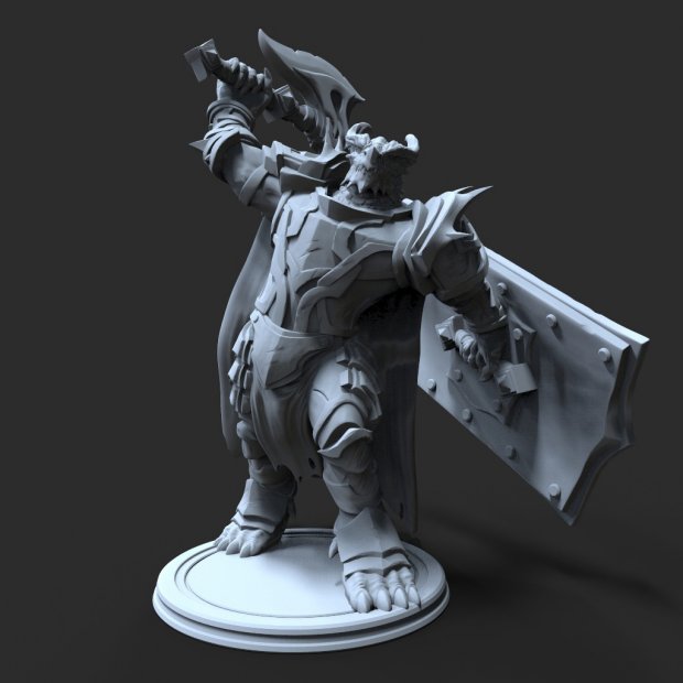 Enraged Dragonborn Guardsman Figure (Unpainted)