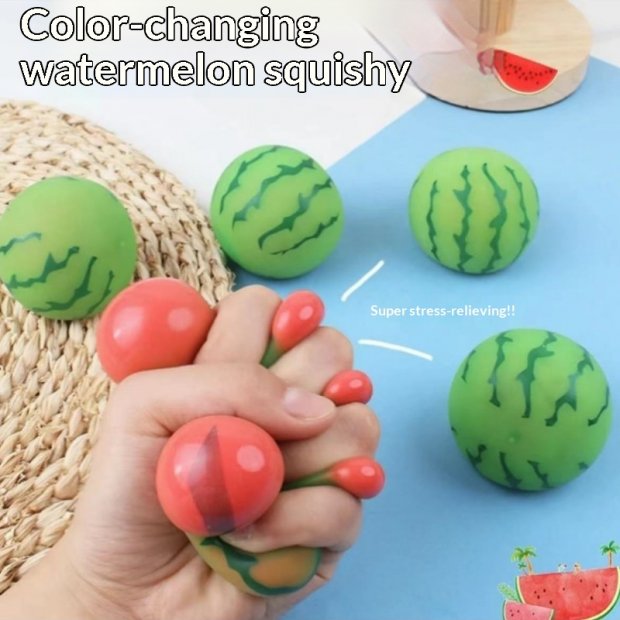 Color-Changing Watermelon Squishy Stress Toy