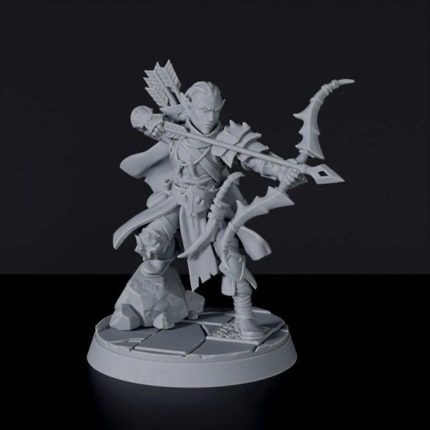Drow guard with bow Figure (Unpainted)