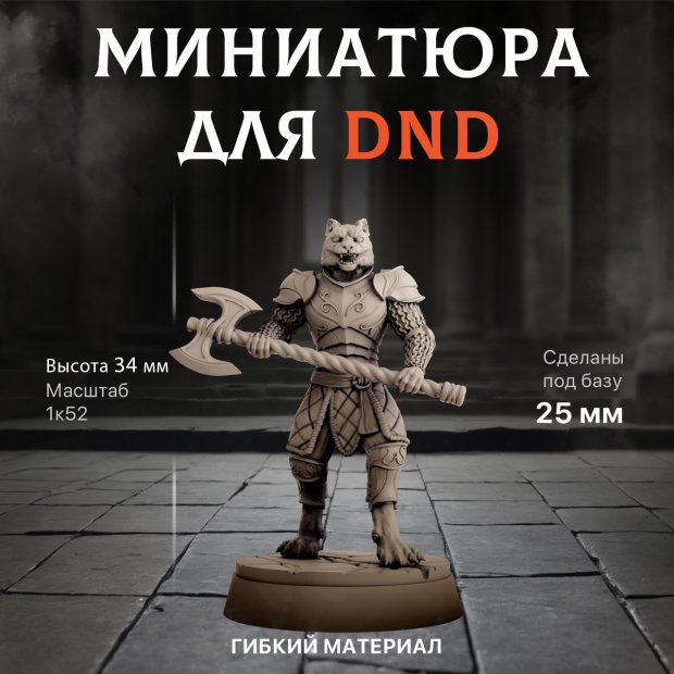 Tabaxi with ax Figure (Unpainted)