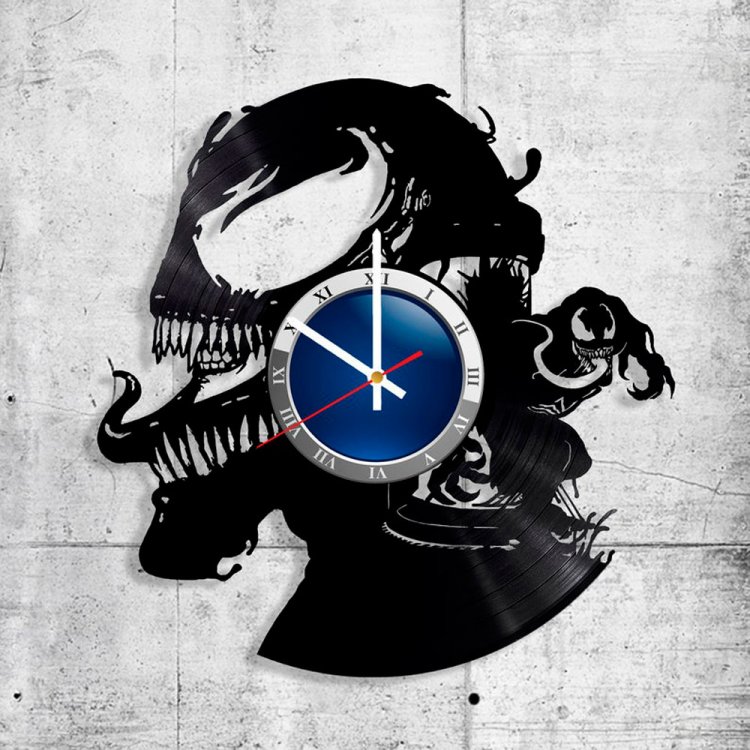 Handmade Marvel: Venom V3 Vinyl Clock Wall