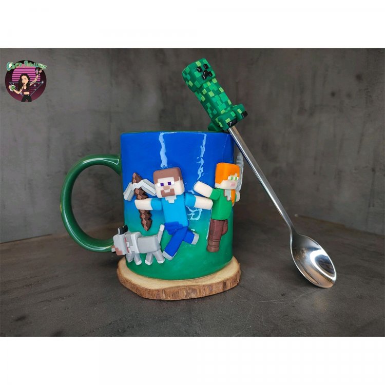 Minecraft Mug with spoon