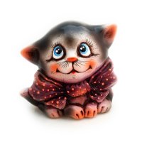 Handmade Kitten With Bow V.2 Figure