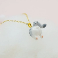 Tabby Cat Butt Pendant Necklace