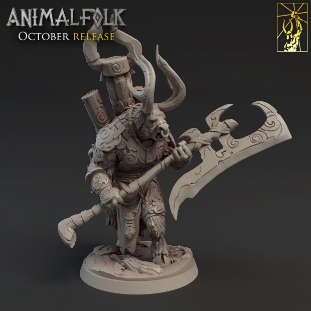 Minotaur with a two-handed ax Figure (Unpainted)