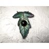 Gradient Ginnala Leaf With Eye Pendant Necklace