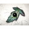Gradient Ginnala Leaf With Eye Pendant Necklace