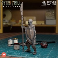 Skeleton guard with a spear Figure (Unpainted)