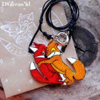 Hugging Foxes Necklace