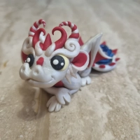 White Dragon Figure with paper rose